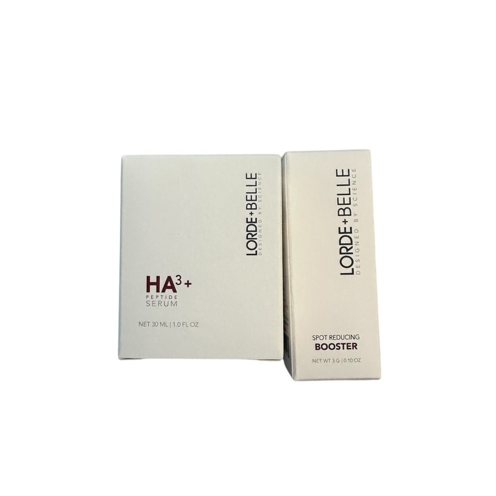 Lorde + Belle HA3 Peptide Serum and Spot Reducing Booster Skincare Set of 2 NIB